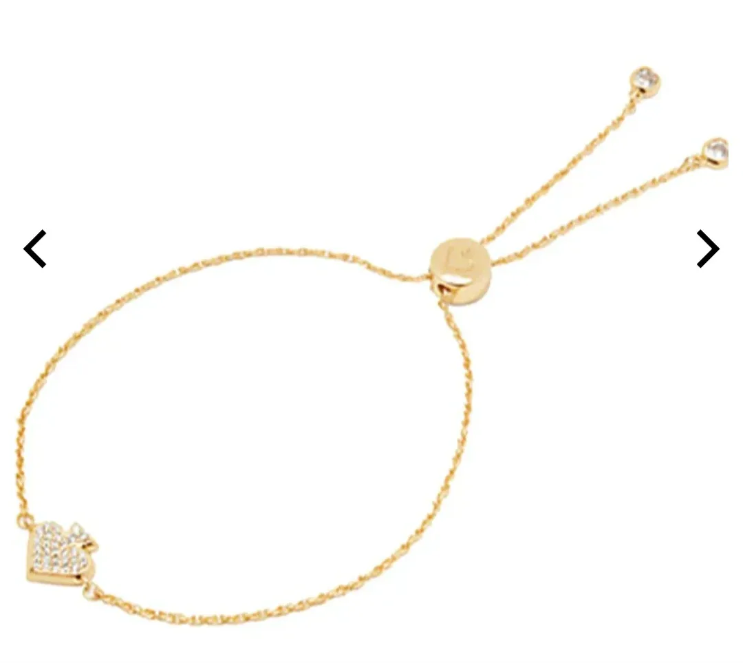 Gold and Clear Spade Pendant Bracelet