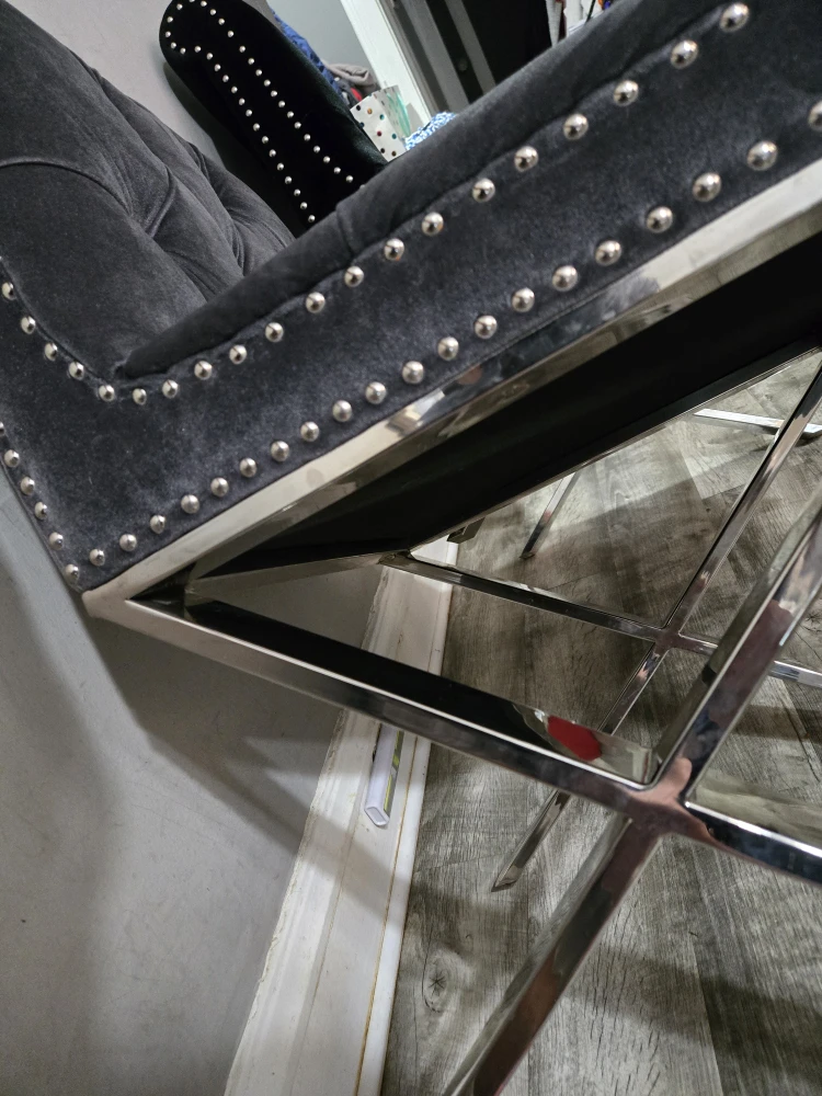 Tufted Velvet Accent Chair - Black & Gray - photo 5