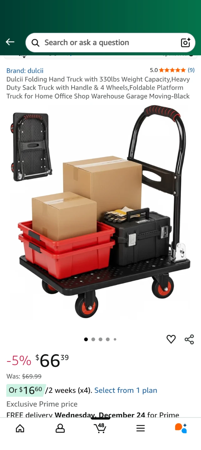 Dulcii Folding Hand Truck - Heavy Duty