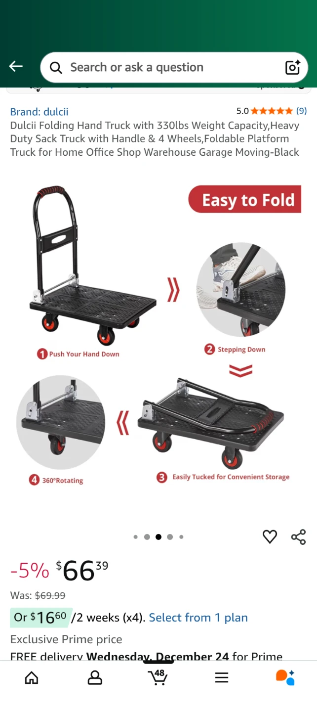 Dulcii Folding Hand Truck - Heavy Duty - photo 3