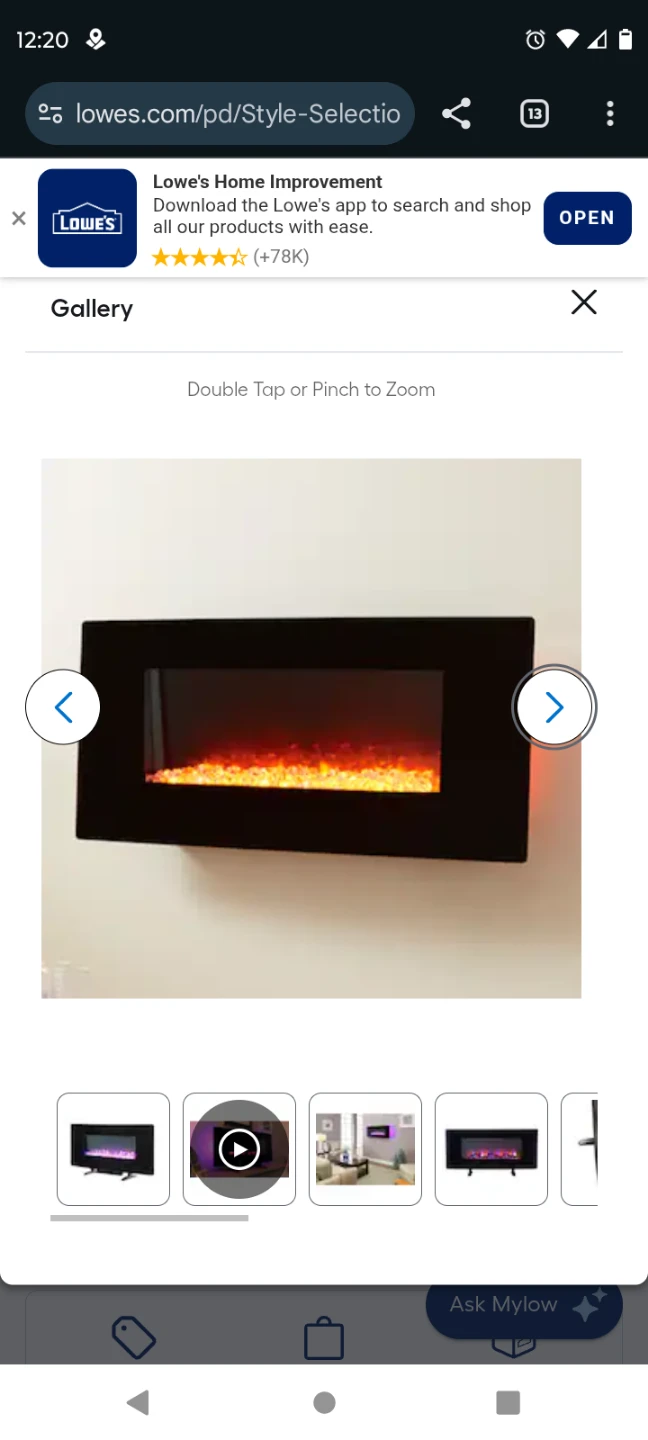 Electric wall fireplace with built in LED color backlight