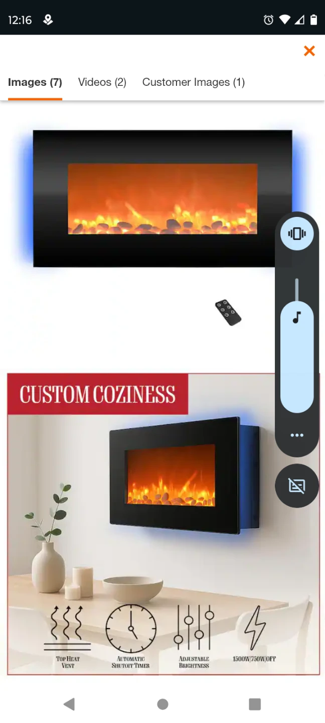 Electric wall fireplace with built in LED color backlight - photo 4