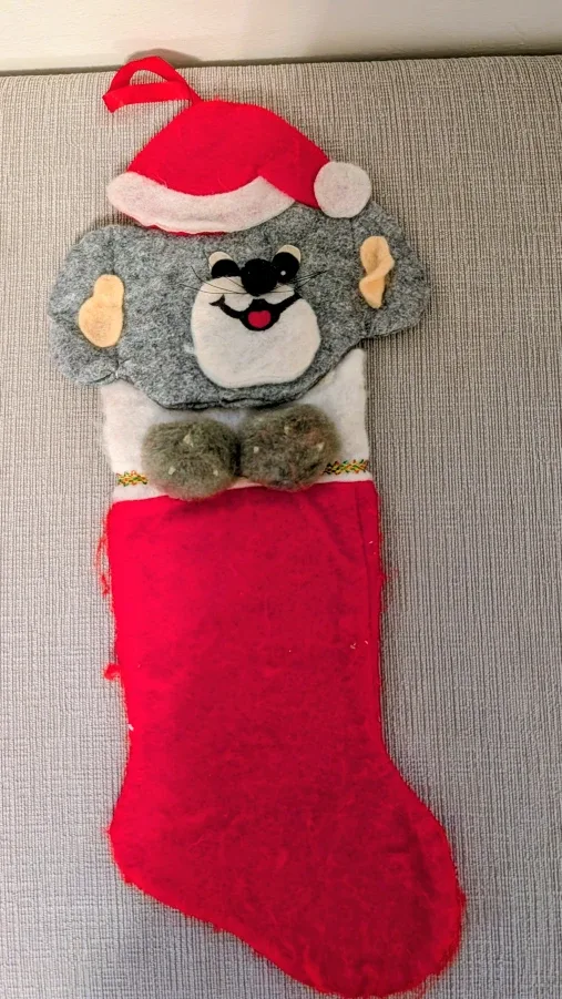 Vintage Mouse Christmas Stocking
