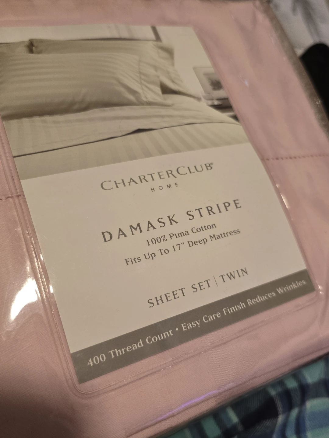 Charter Club Damask Stripe Twin Sheet Set - New - photo 2