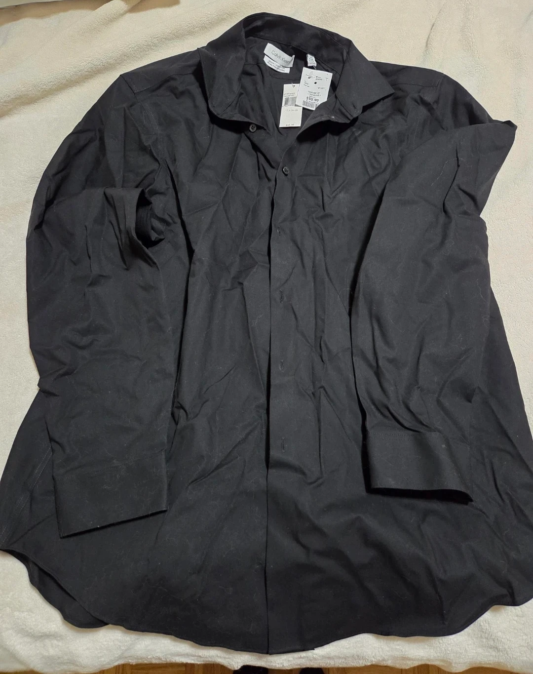 Calvin Klein Slim Fit Black Dress Shirt - XL