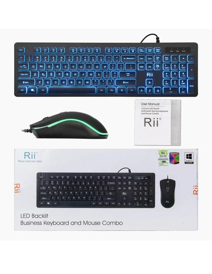 Rii RK105 RGB Keyboard and Mouse Combo - New in Box! image indicator(8)
