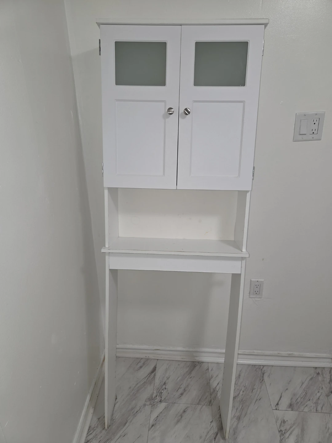 White Over-the-Toilet Storage Cabinet