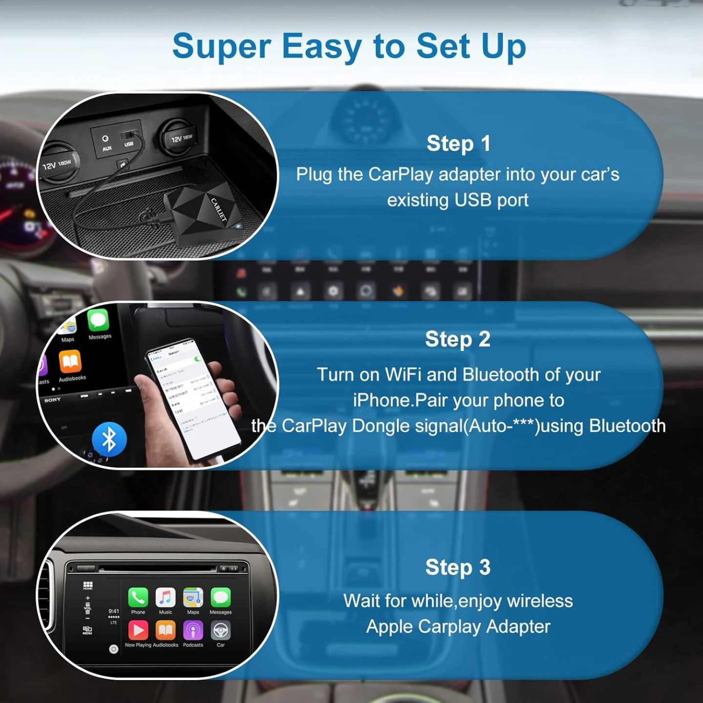Wireless CarPlay Adapter, Wireless Car Dongle for OEM Wire - photo 5