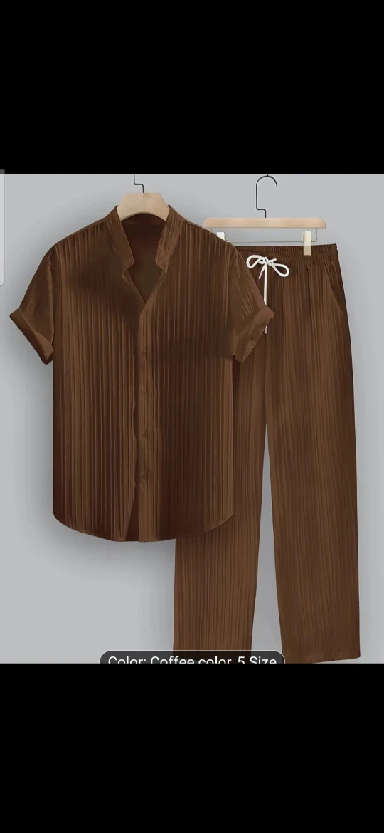 Plissé Shirt & Pants Set - photo 2
