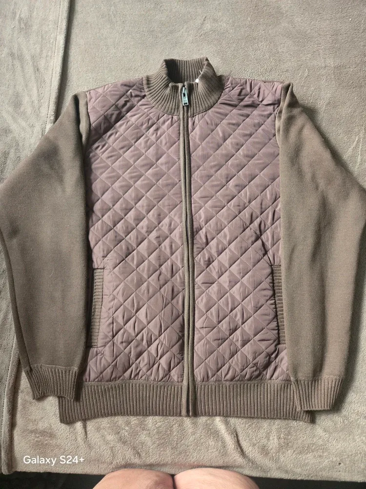 Men's Quilted Zip-Up Jacket - Size Large