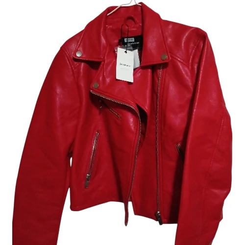 New Stradivarius Red Faux Leather Biker Jacket - photo 3