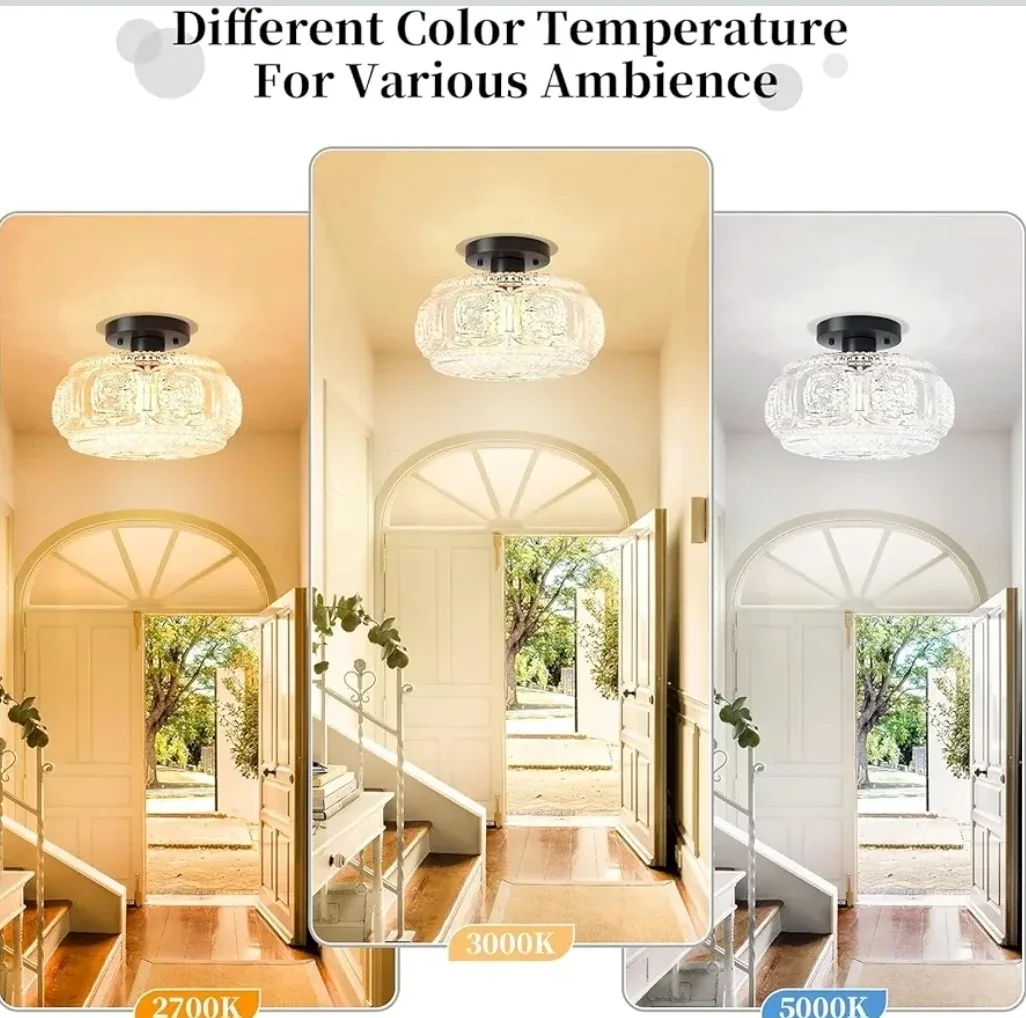 Semi Flush Mount Ceiling Light - Black image indicator(4)