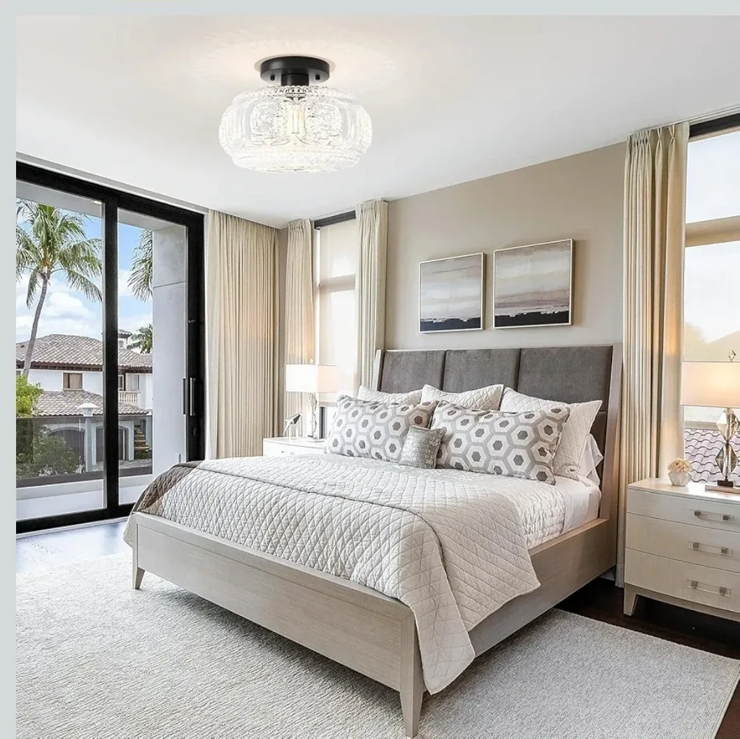 Semi Flush Mount Ceiling Light - Black image indicator(5)