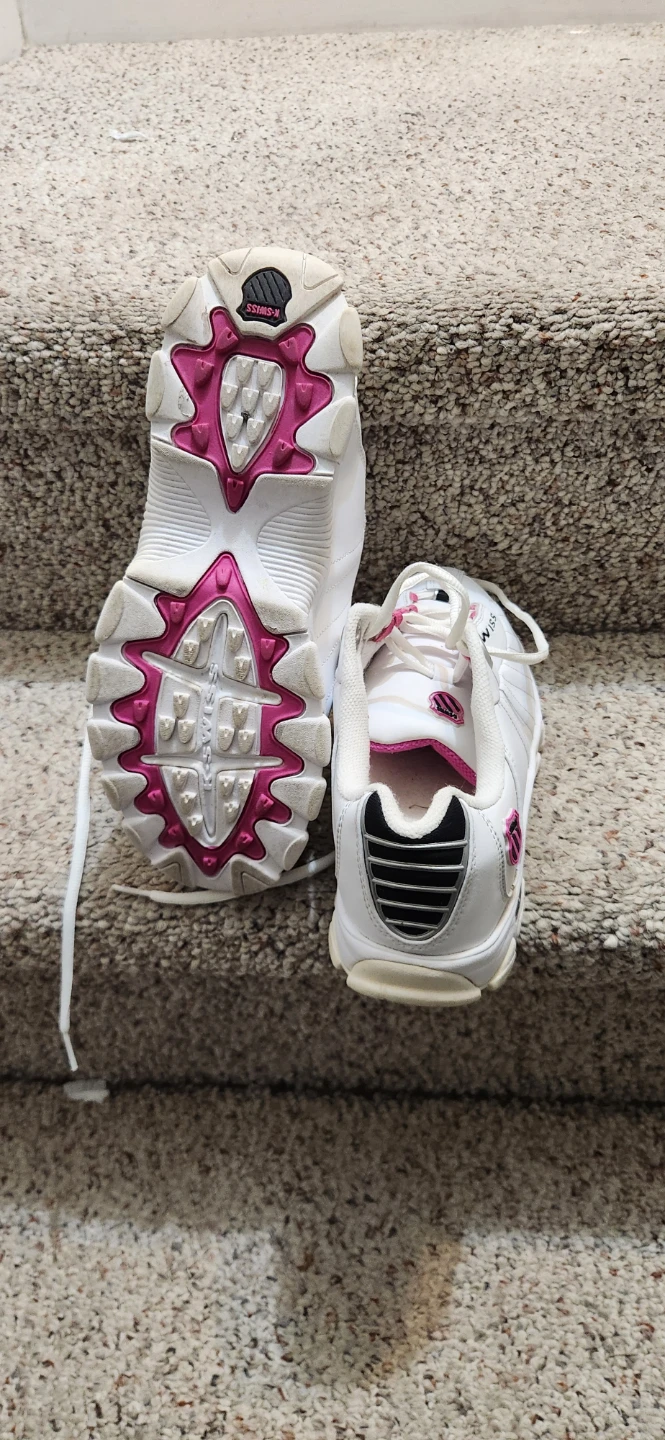 K-Swiss Women's White/Pink Shoes - Size 10 - photo 5