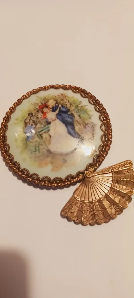 Antique Collectible Limoges France Hand Held Mirror