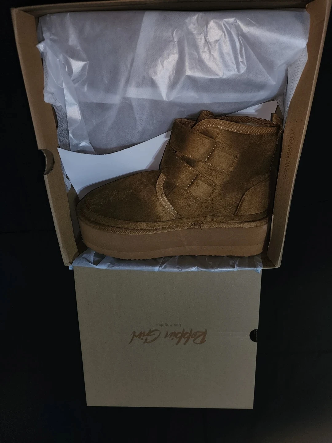 Ribbon Girl Los Angeles Brown Platform Boots