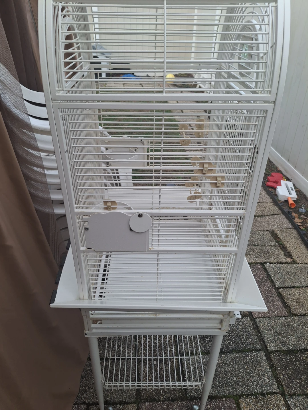 White Bird Cage with Stand - photo 3