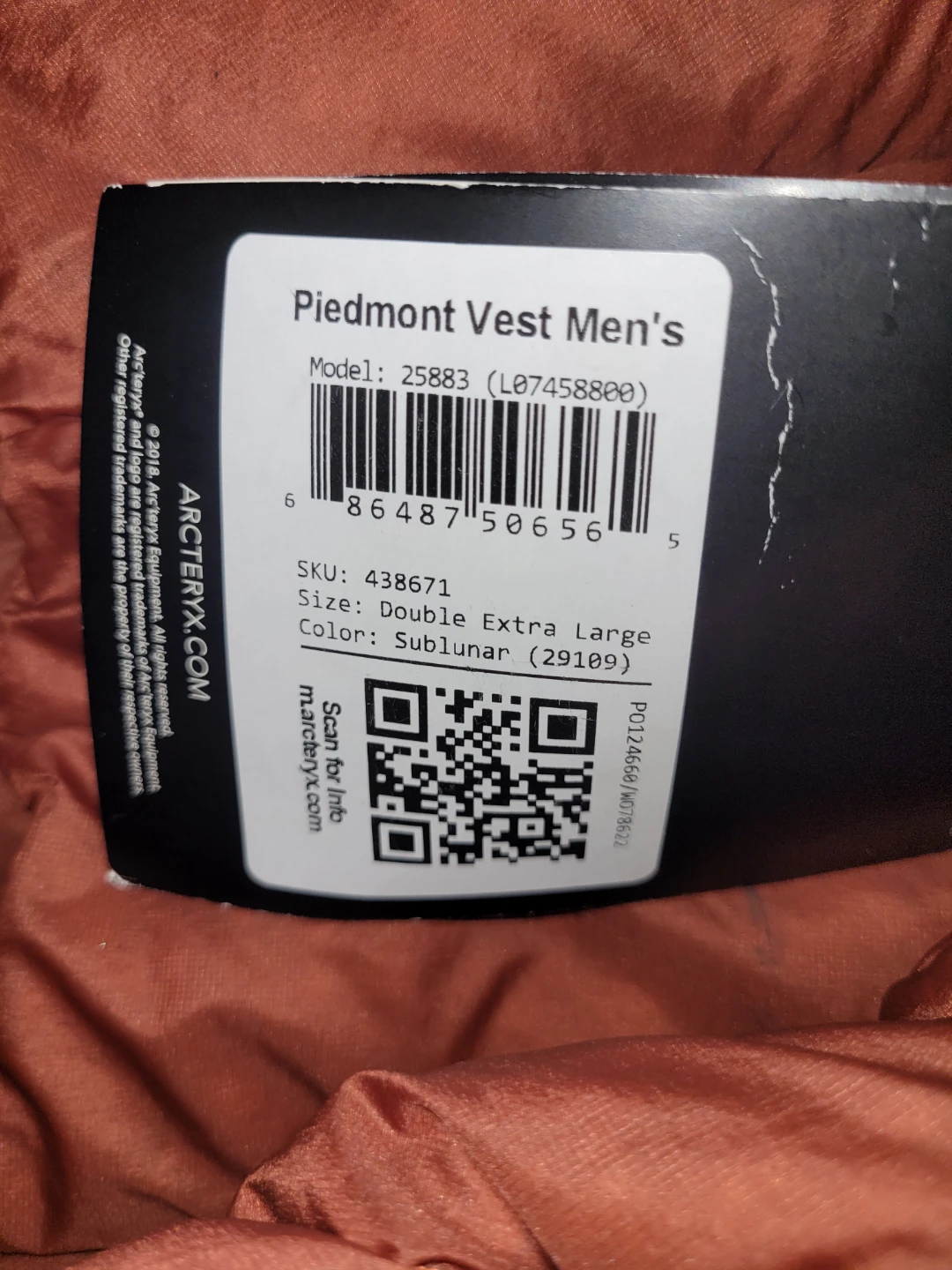 Arc'teryx Piedmont Vest Men's, Size XXL, Sublunar - photo 2