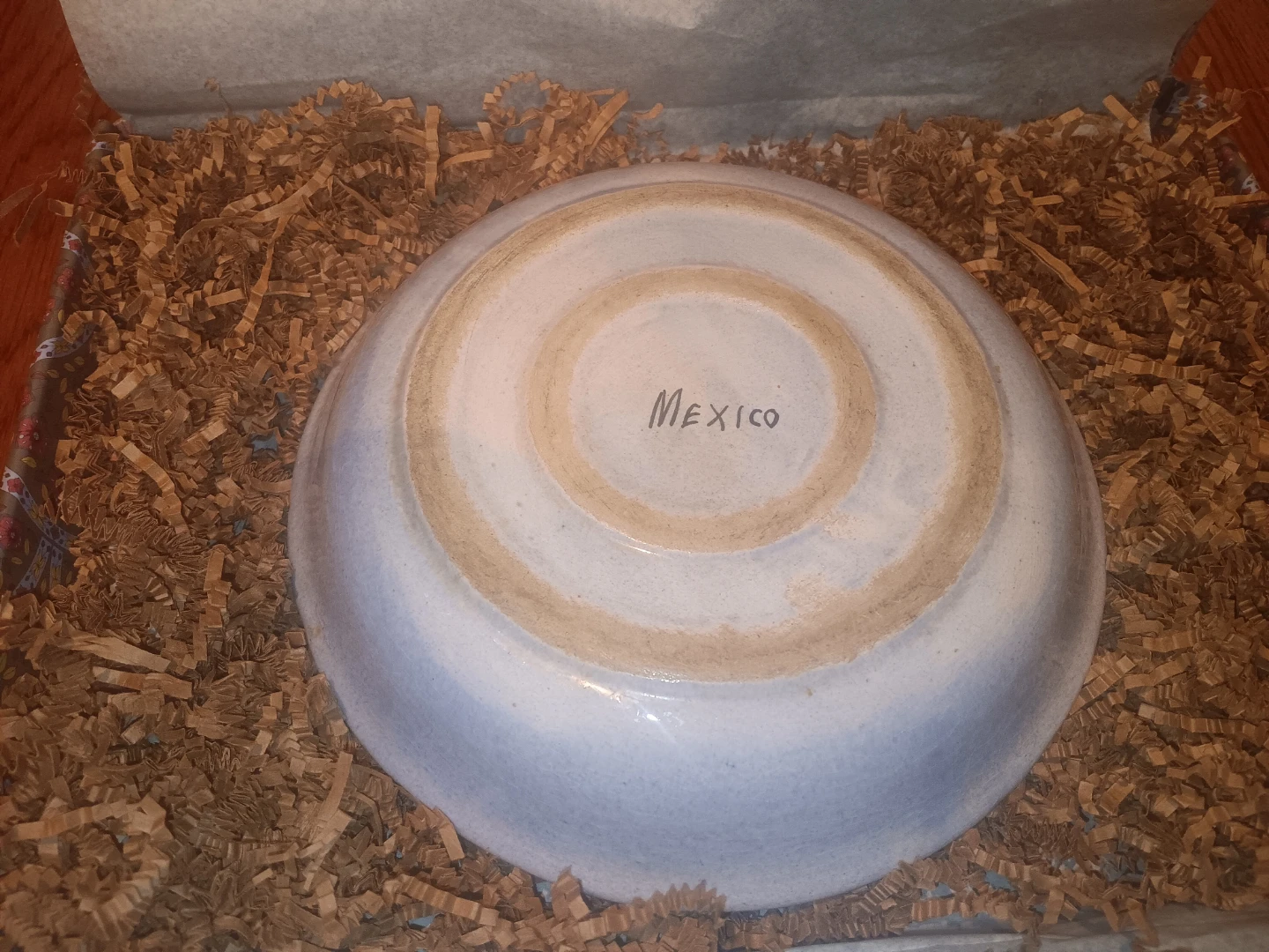 Hand-Painted Mexican Bowl with Bird Design - photo 2