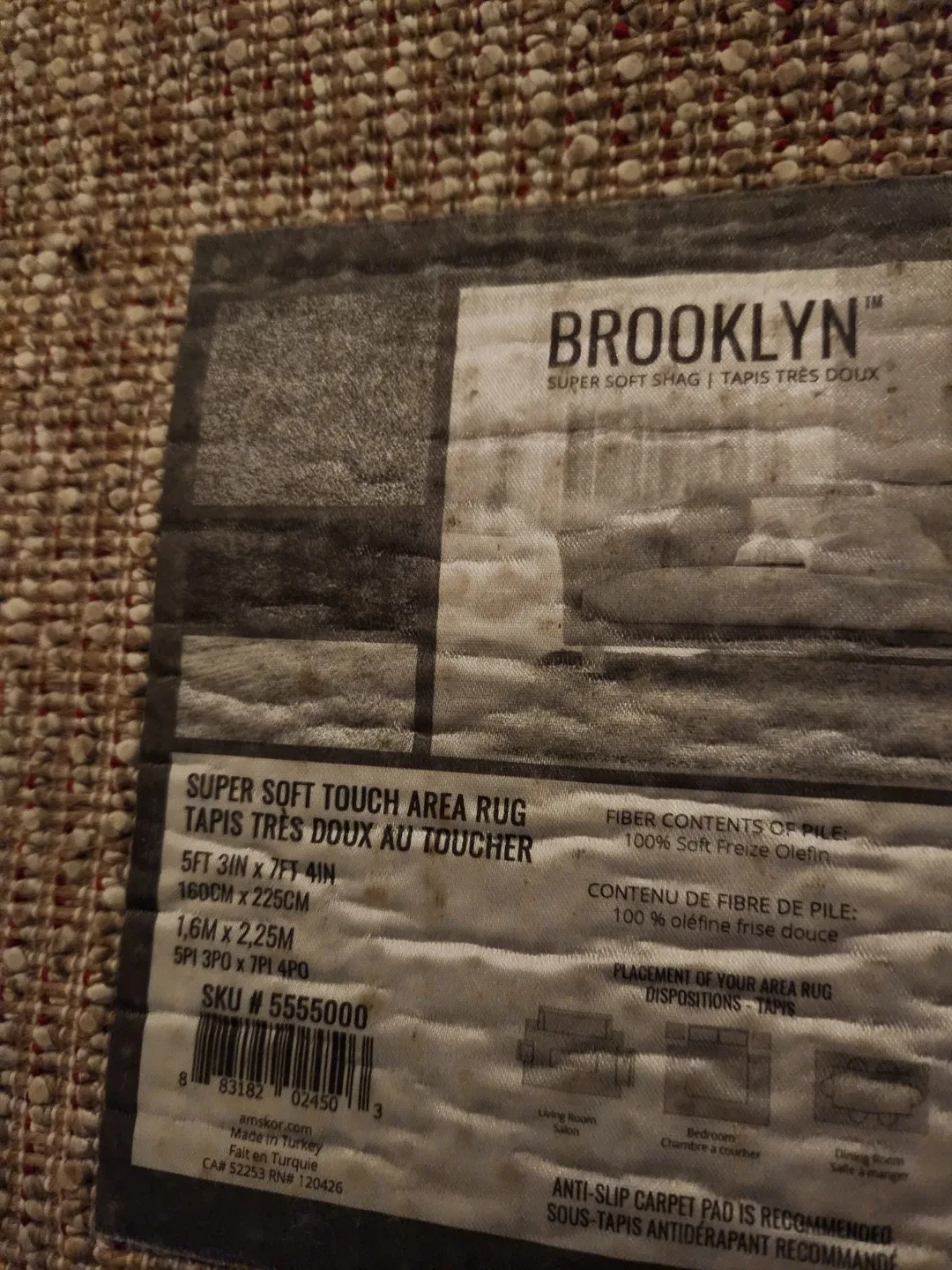 Brooklyn Super Soft Shag Area Rug 5ft 3in x 7ft 4in image indicator(4)