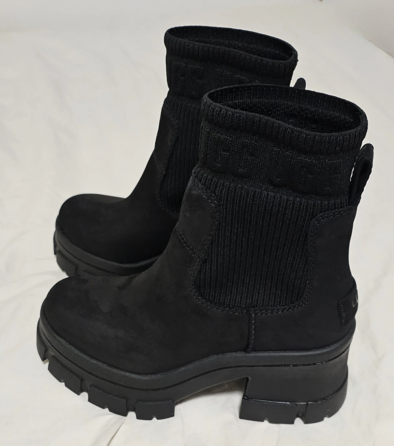 UGG Black Leather Platform Boots - Size 7 - photo 3