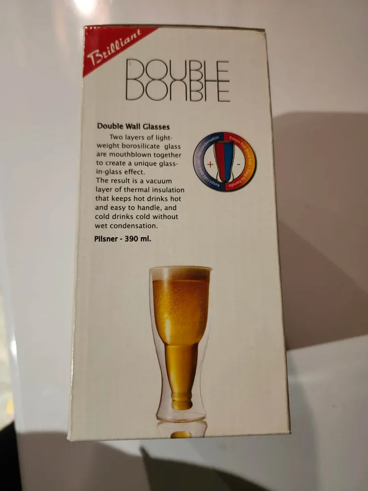 Brilliant Double Double Wall Pilsner Glasses - Set of 2 image indicator(2)