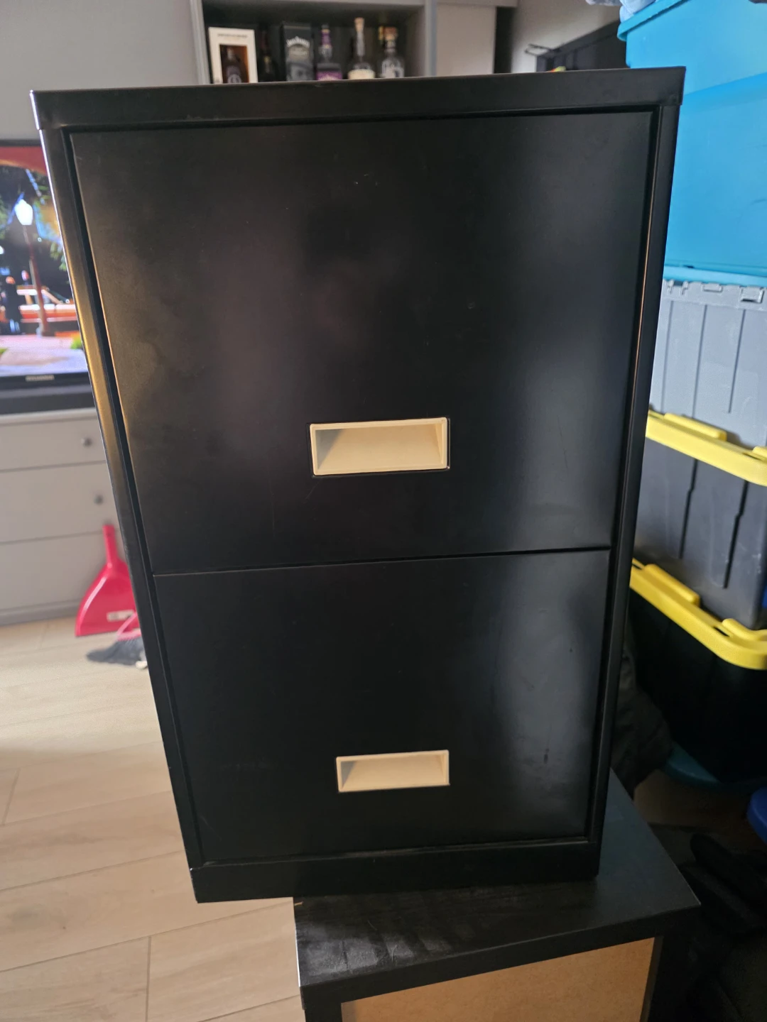 Black Two-Drawer Filing Cabinet