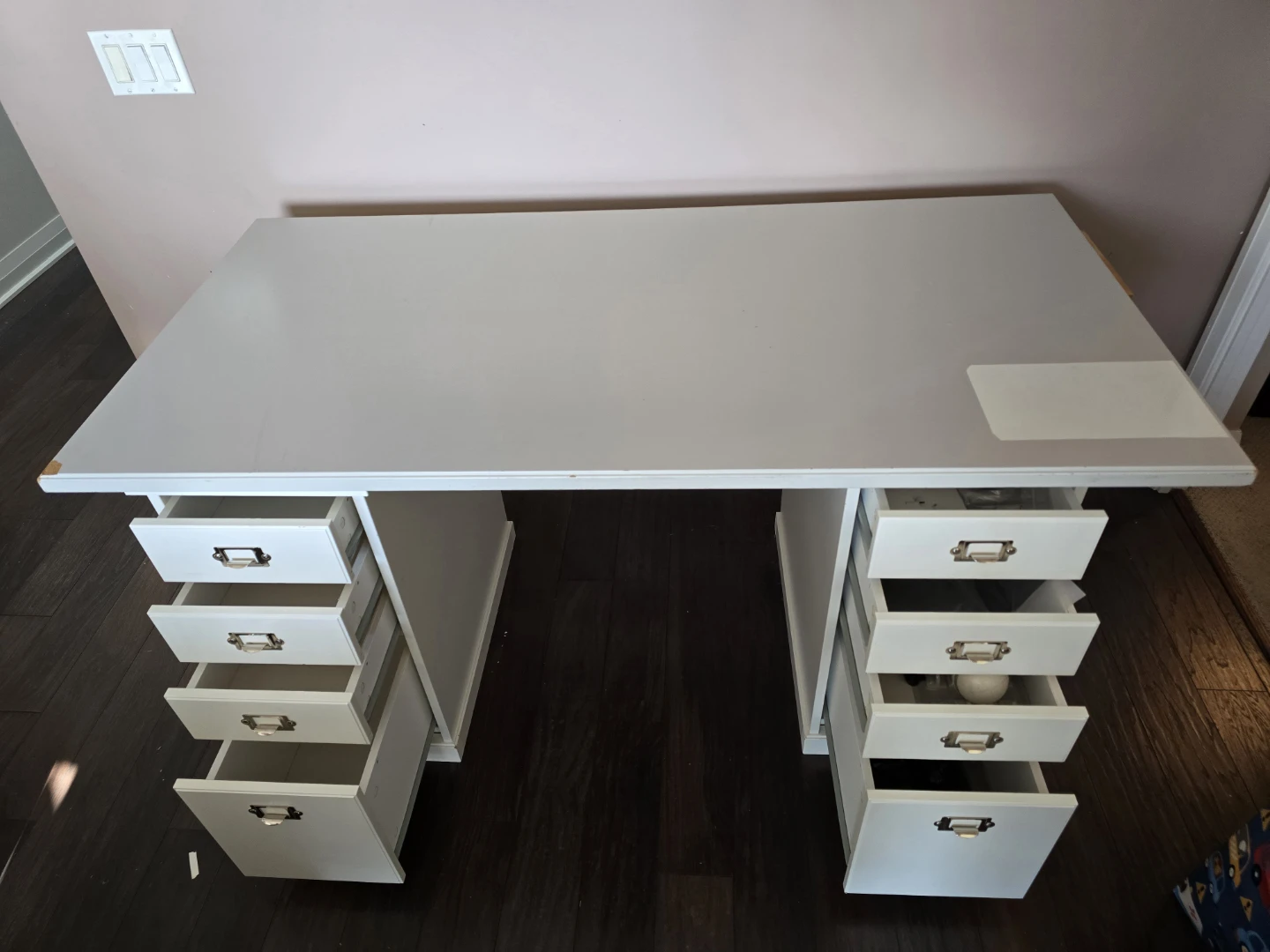 White Desk with Drawers