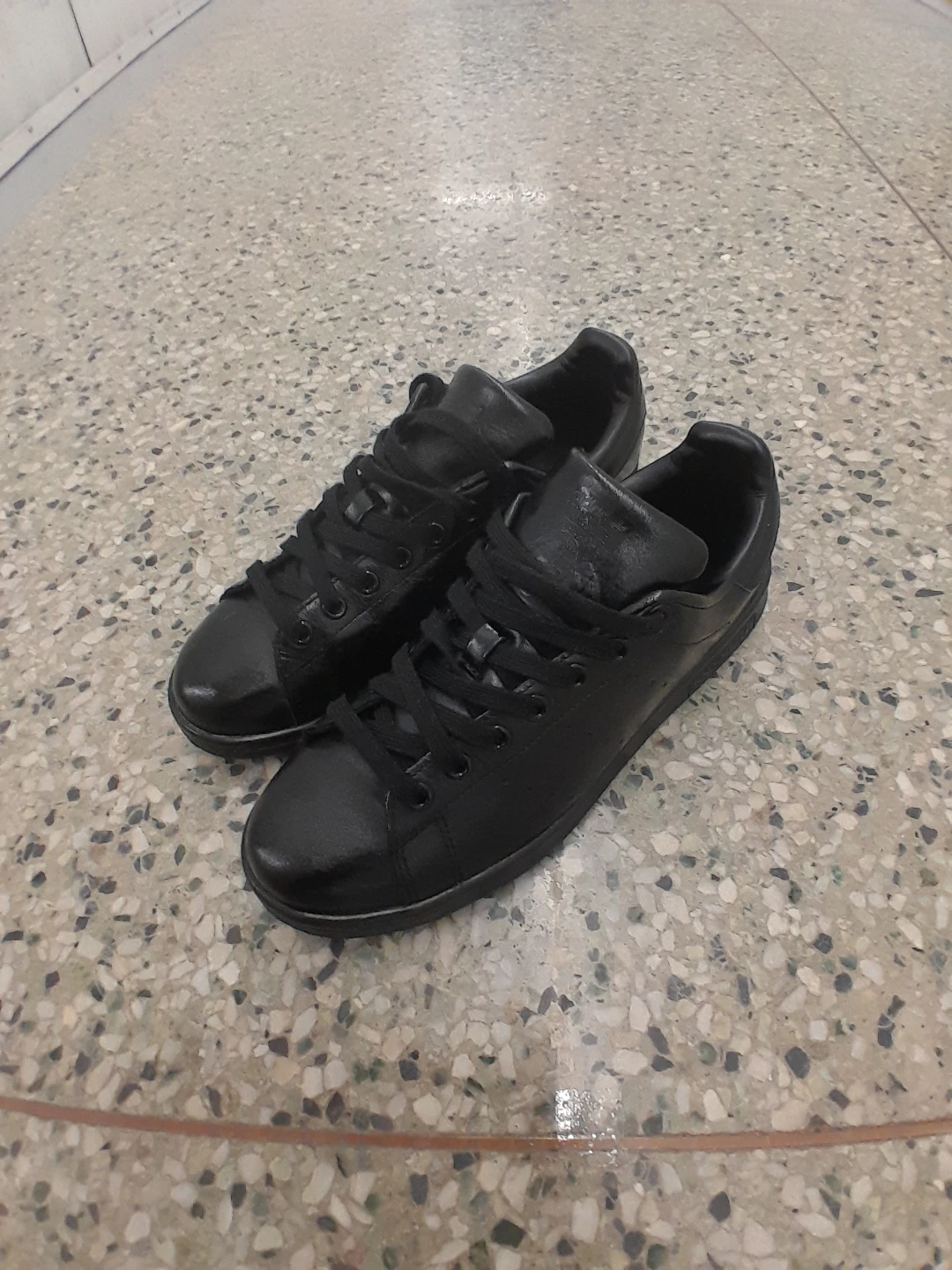 Adidas Stan Smith Black Leather Shoes Size 8