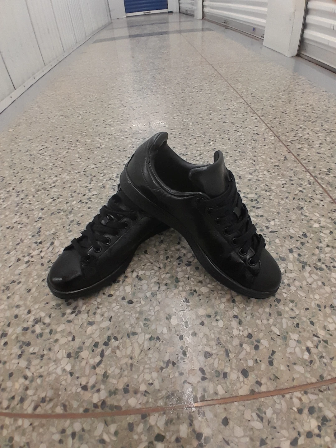 Adidas Stan Smith Black Leather Shoes Size 8 - photo 2