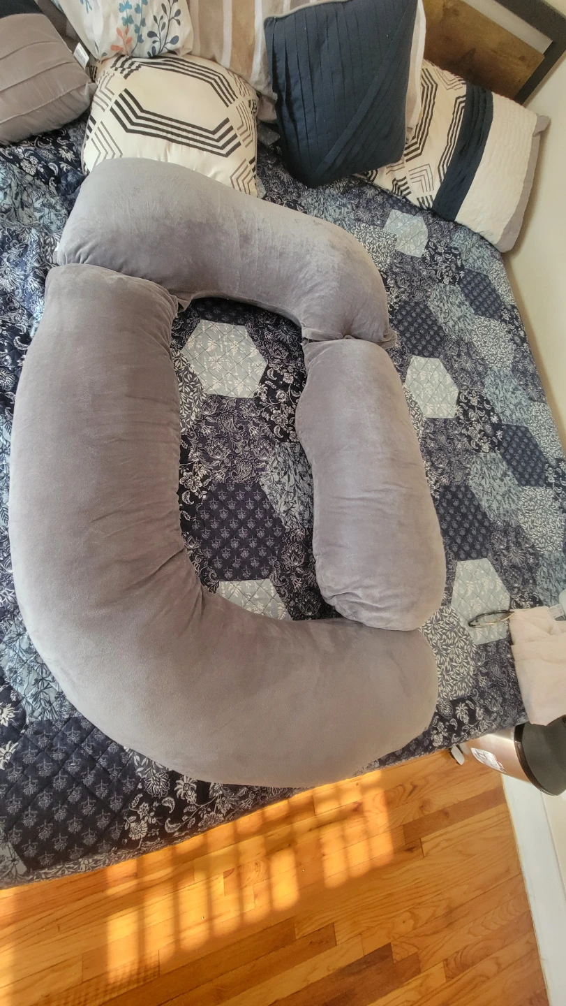 Gray Full Body Pregnancy Pillow - 60" x 30" - photo 2