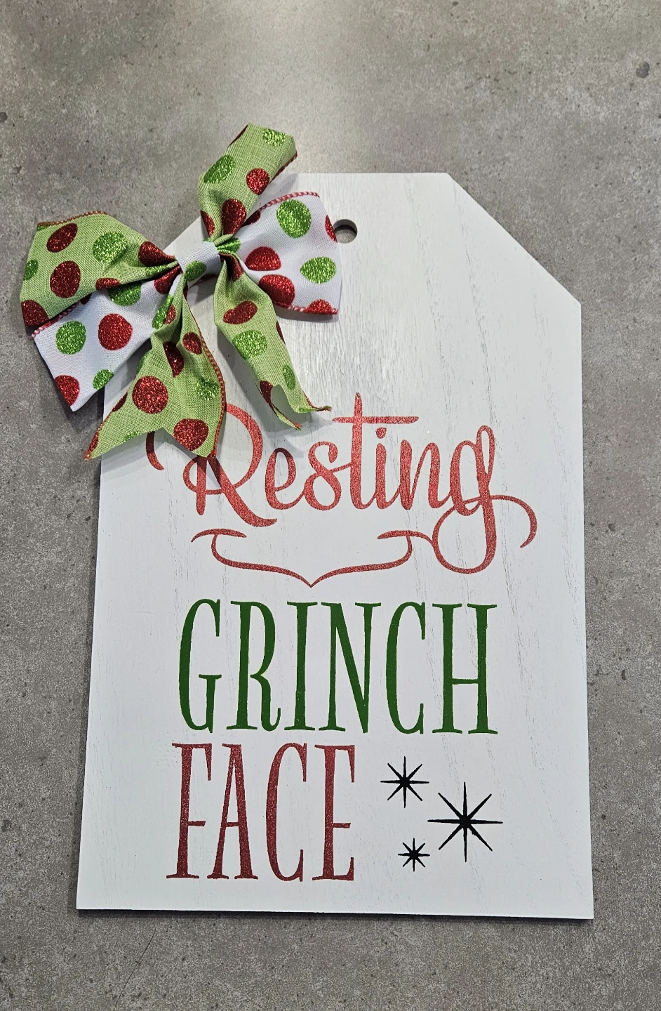 Resting grinch face sign