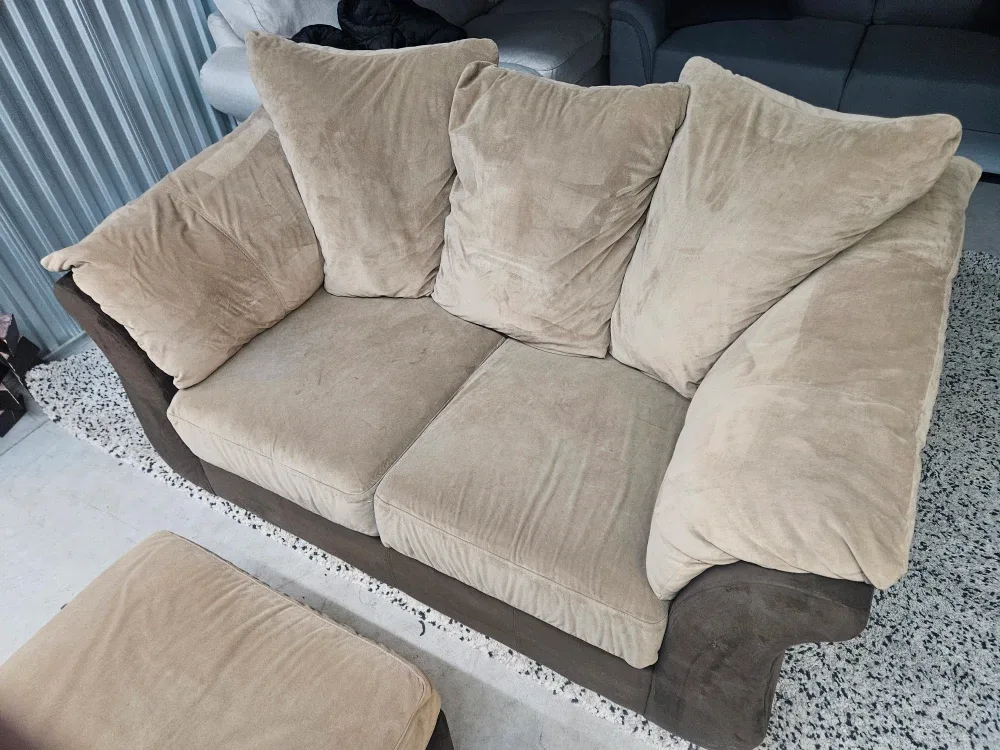 Beige and Brown Sofa Set with Ottoman image indicator(2)