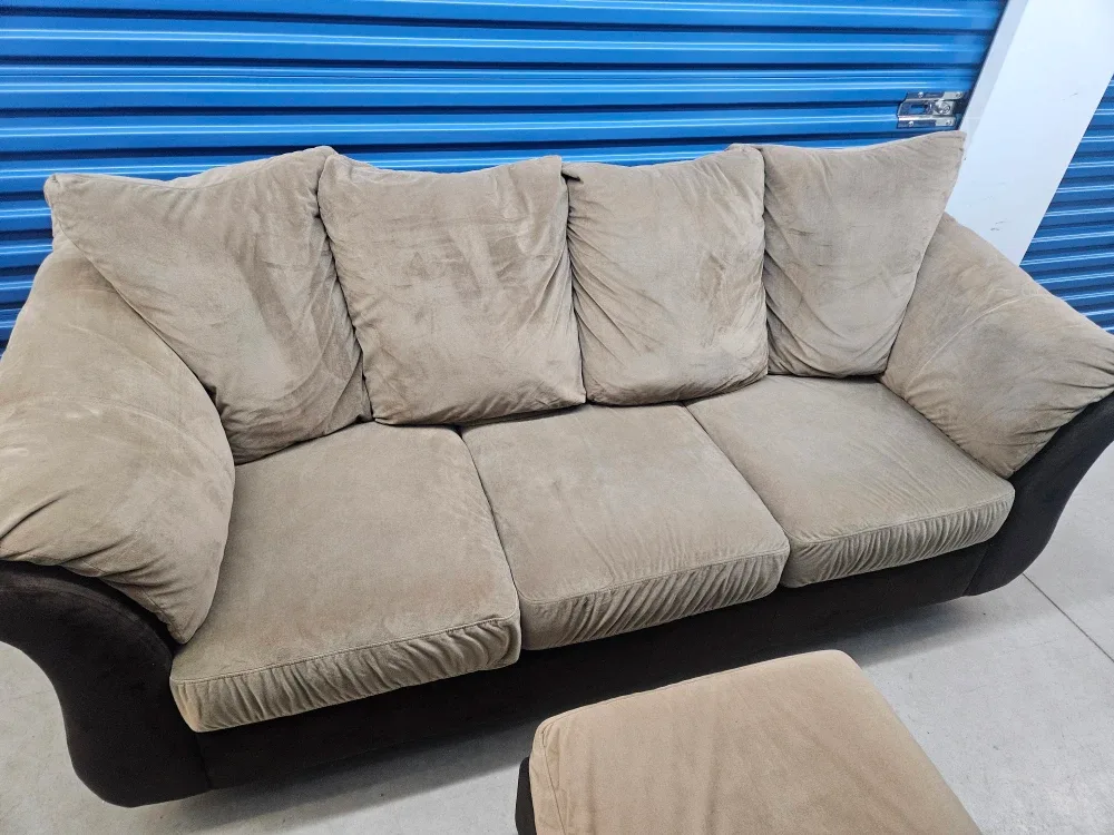 Beige and Brown Sofa Set with Ottoman image indicator(4)