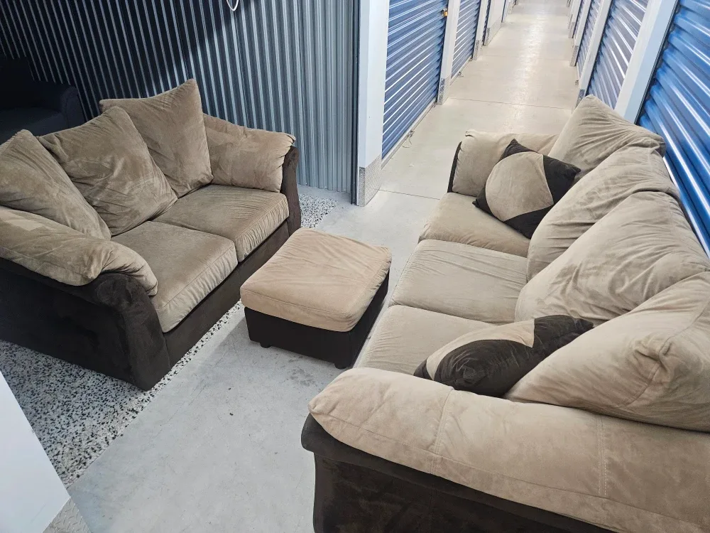 Beige and Brown Sofa Set with Ottoman image indicator(5)