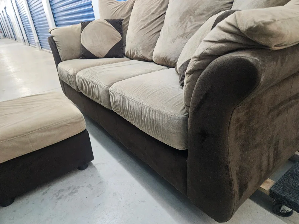 Beige and Brown Sofa Set with Ottoman image indicator(7)