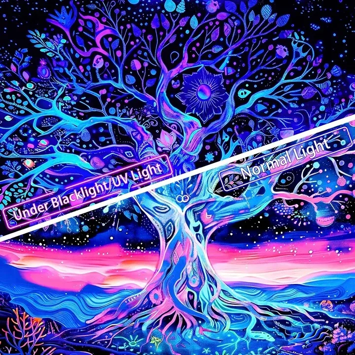 Large tree of Life Tapestry - UV Reactive image indicator(4)