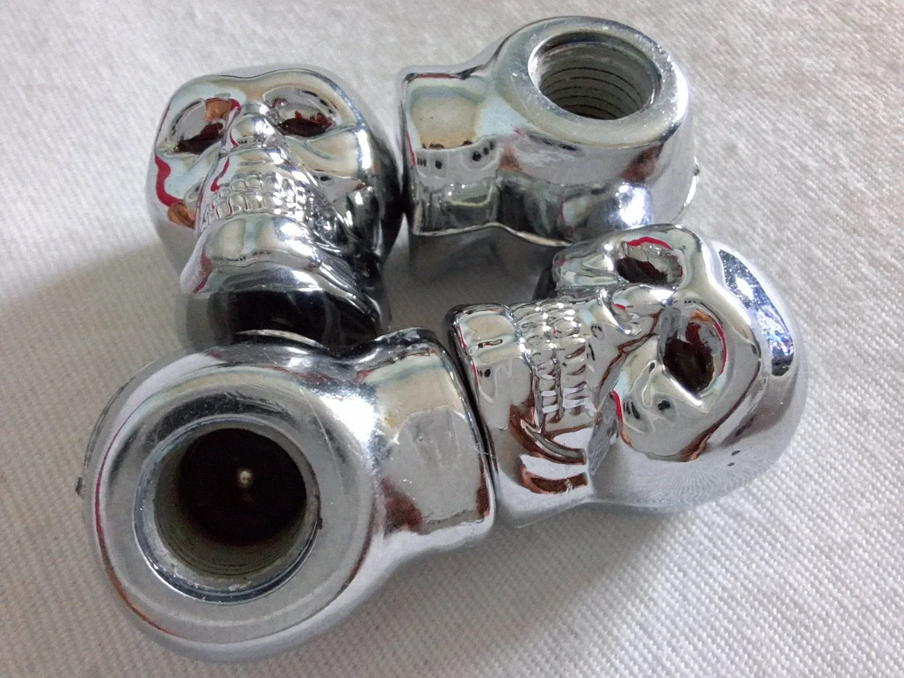 #Cleanout Skull Valve Stem Caps - Chrome