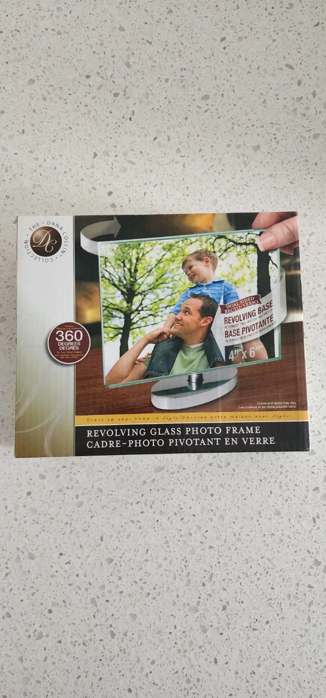 Dana Collin Revolving Glass Photo Frame - New in Box!