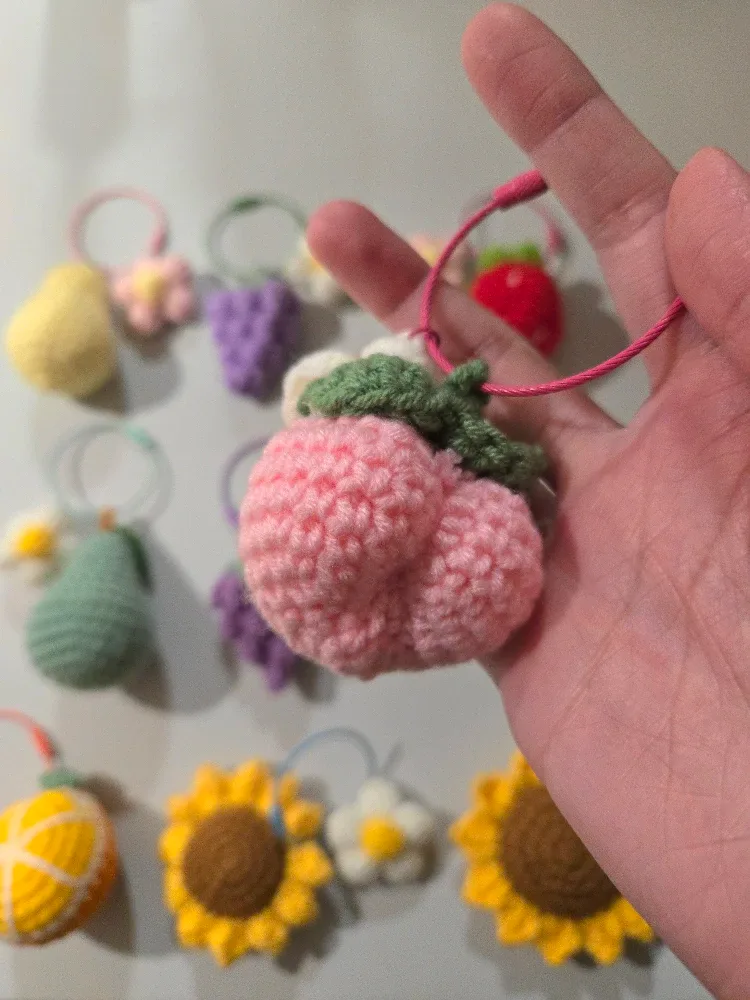 Handmade Crochet Fruit & Flower Accessories, gift #Cleanout image indicator(3)