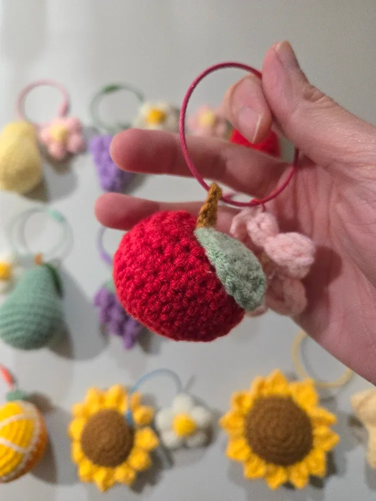 Handmade Crochet Fruit & Flower Accessories, gift #Cleanout image indicator(4)
