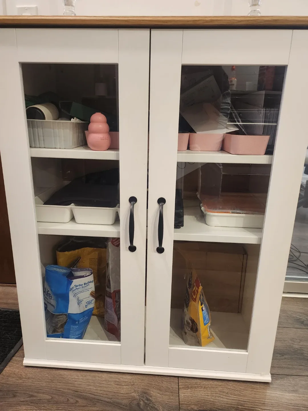 IKEA White cabinet with glass doors