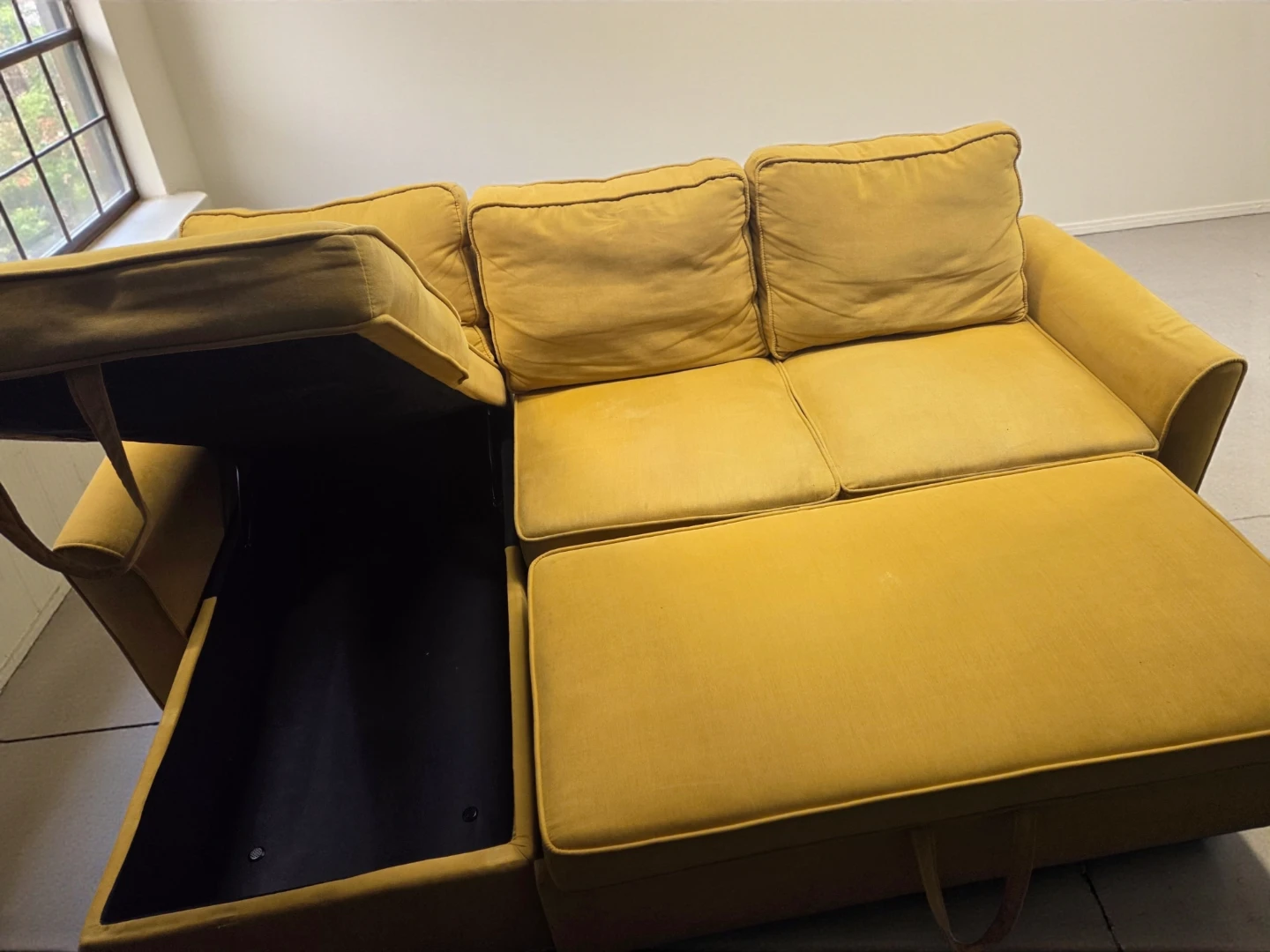 Yellow Sectional Sofa with Storage - photo 2