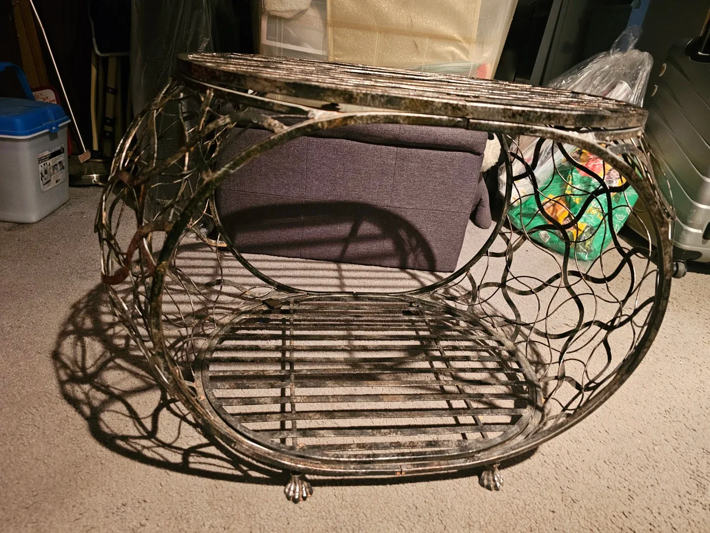 Vintage Metal Round Side Table