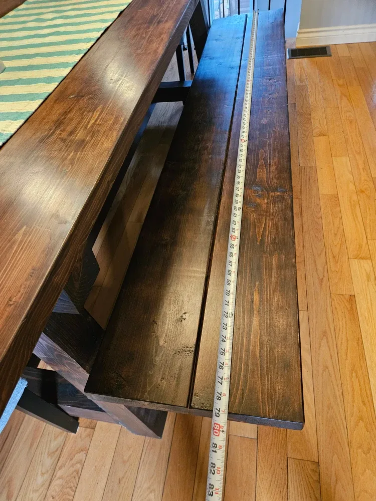 Large Wooden Dining Table with Benches image indicator(7)