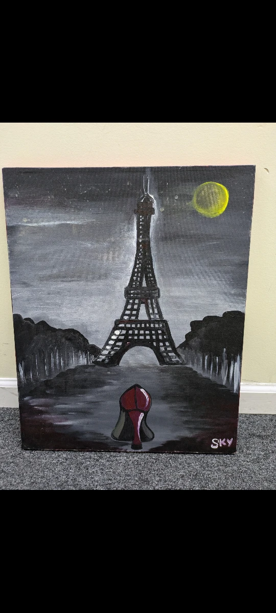 Eiffel tower and stiletto painting