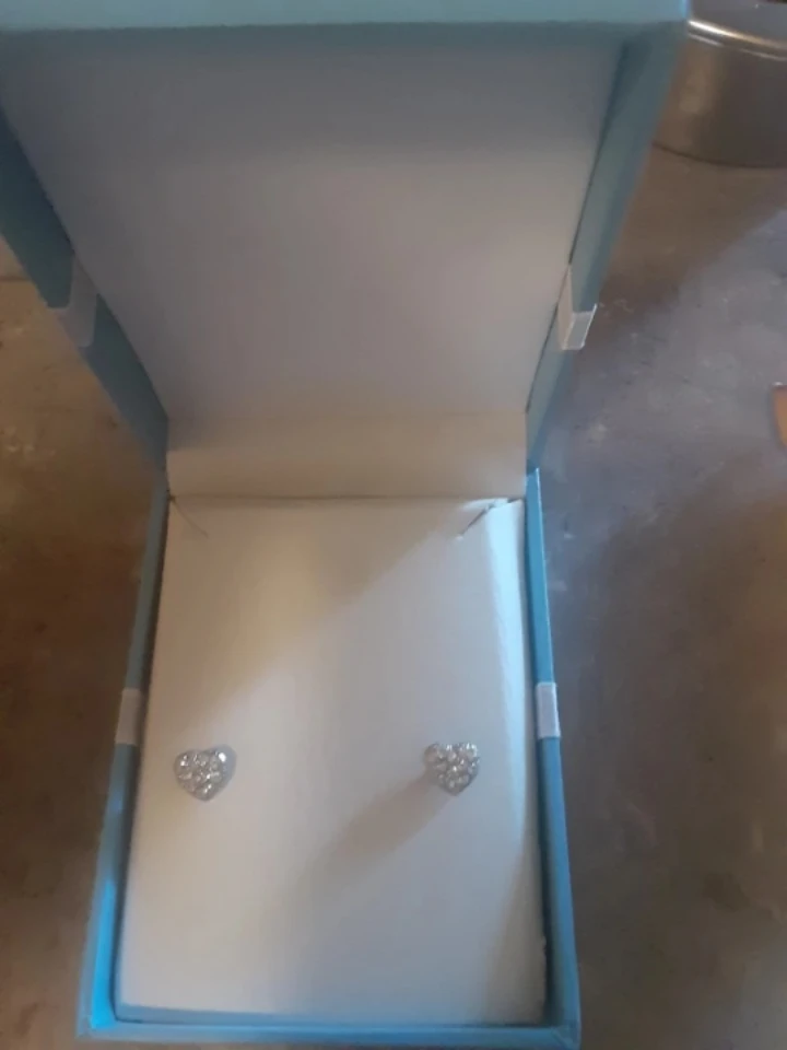New Heart Stud Earrings in Box