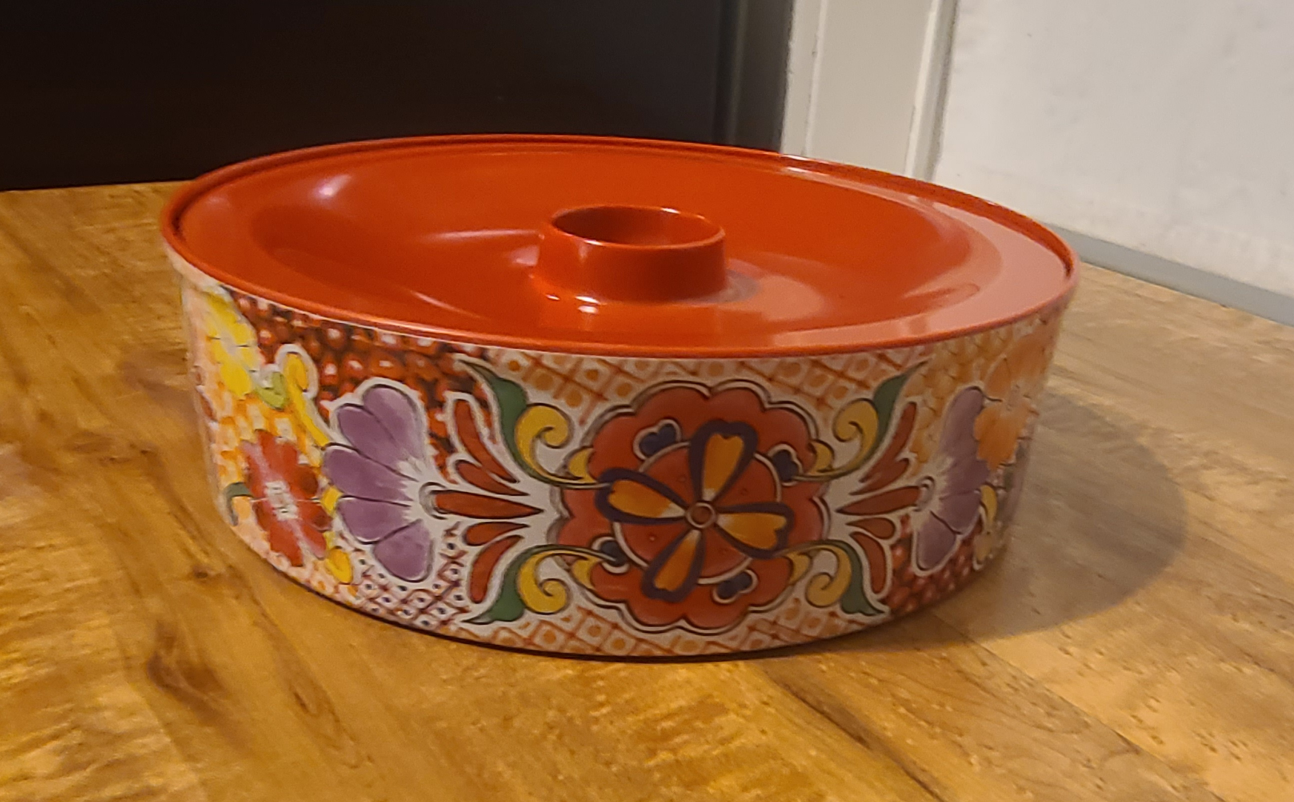 Red Floral Serving Dishes Set