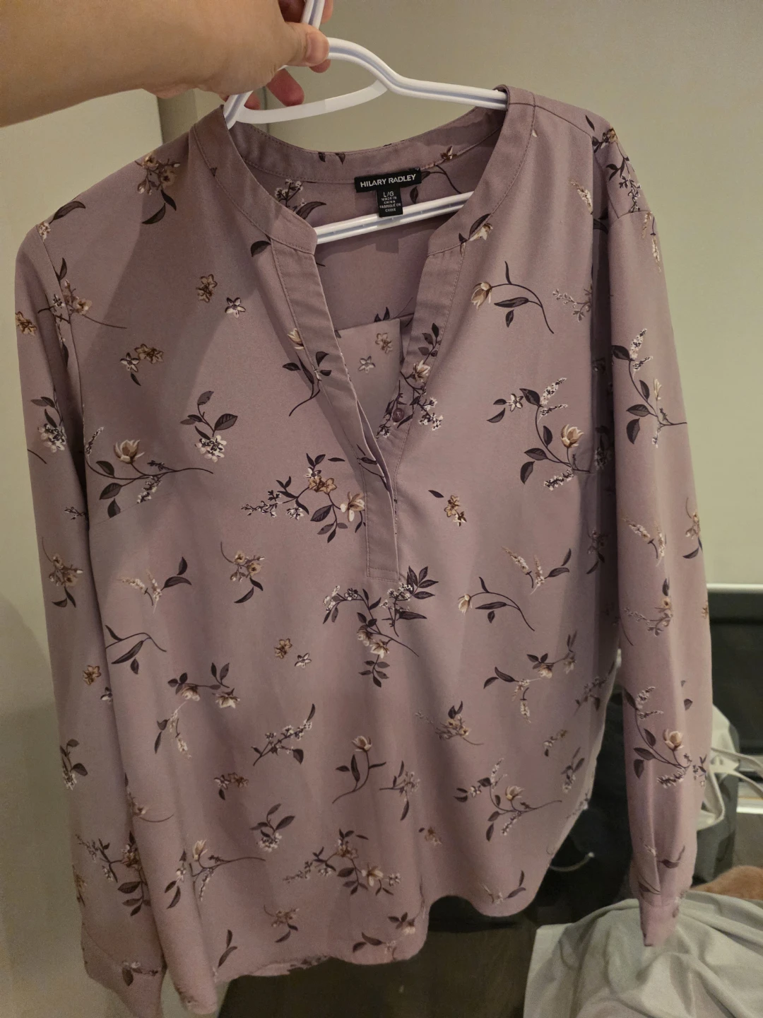 Hilary Radley Floral Blouse - Size L