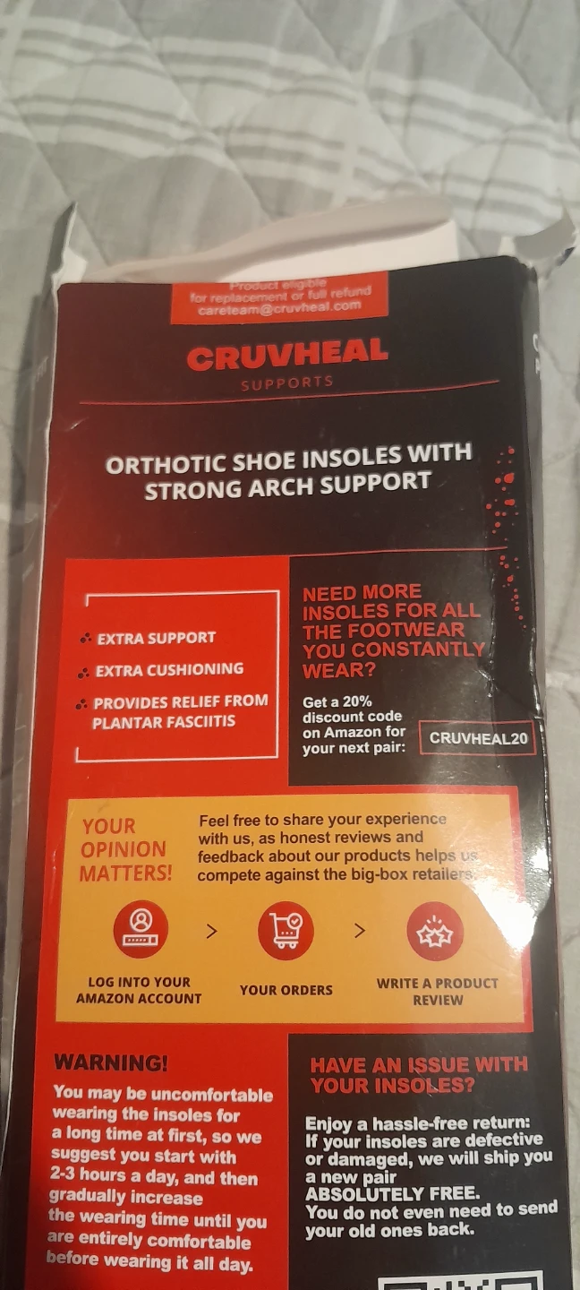 CRUV HEAL Orthotic Shoe Insoles - Size M - New - photo 4